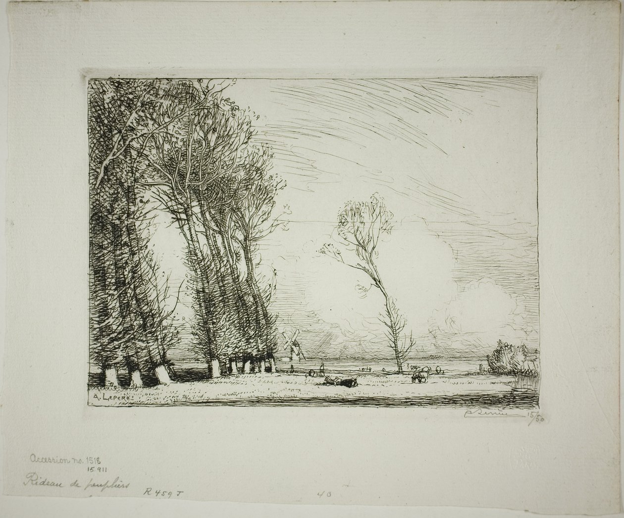 Pantalla de álamos de Louis Auguste Lepère