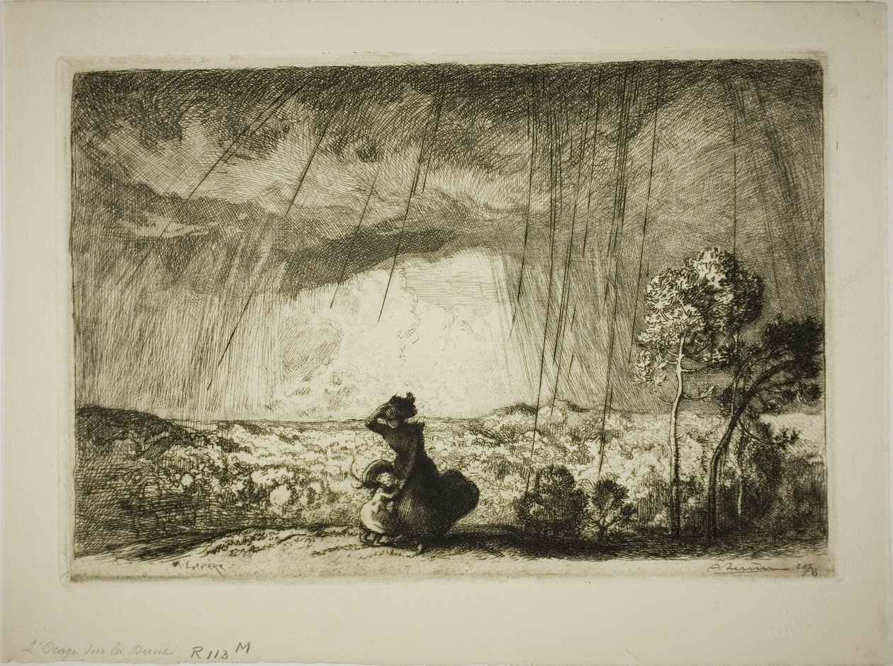 Tormenta en la duna de Louis Auguste Lepère