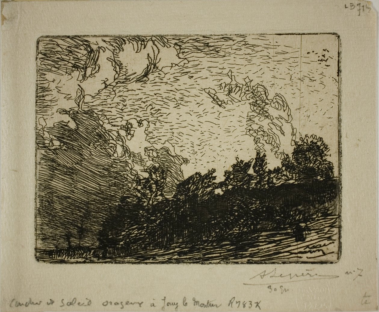 Atardecer tormentoso, Jouy-le-Moutier de Louis Auguste Lepère
