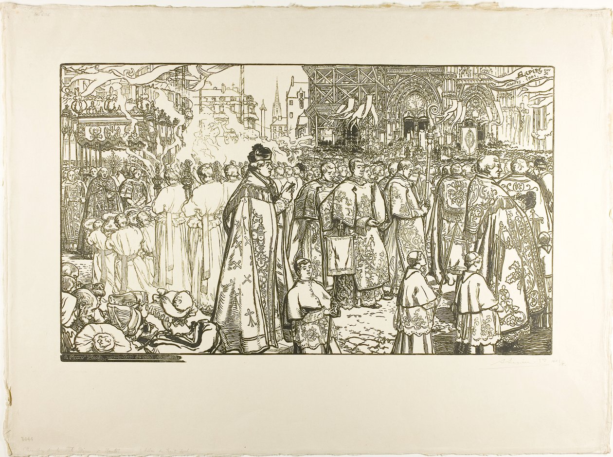 Procesión del Corpus Christi, Nantes de Louis Auguste Lepère