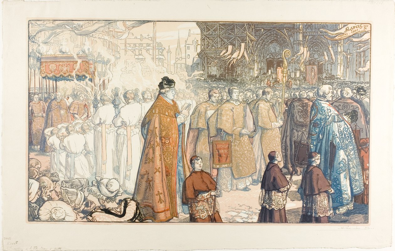 Procesión del Corpus Christi, Nantes de Louis Auguste Lepère