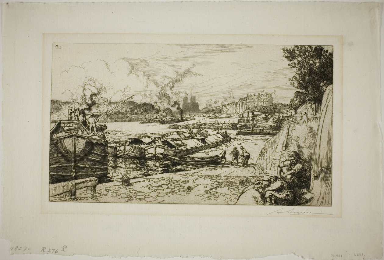 El Sena en la desembocadura del Canal Saint-Martin de Louis Auguste Lepère