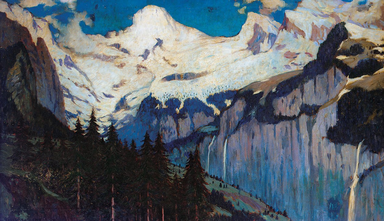 Vista nocturna desde Wengen (óleo sobre lienzo) de Louis Augustus Sargent