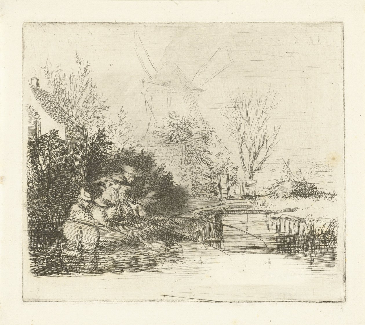 Pescadores junto a un río de Louis Bernard Coclers