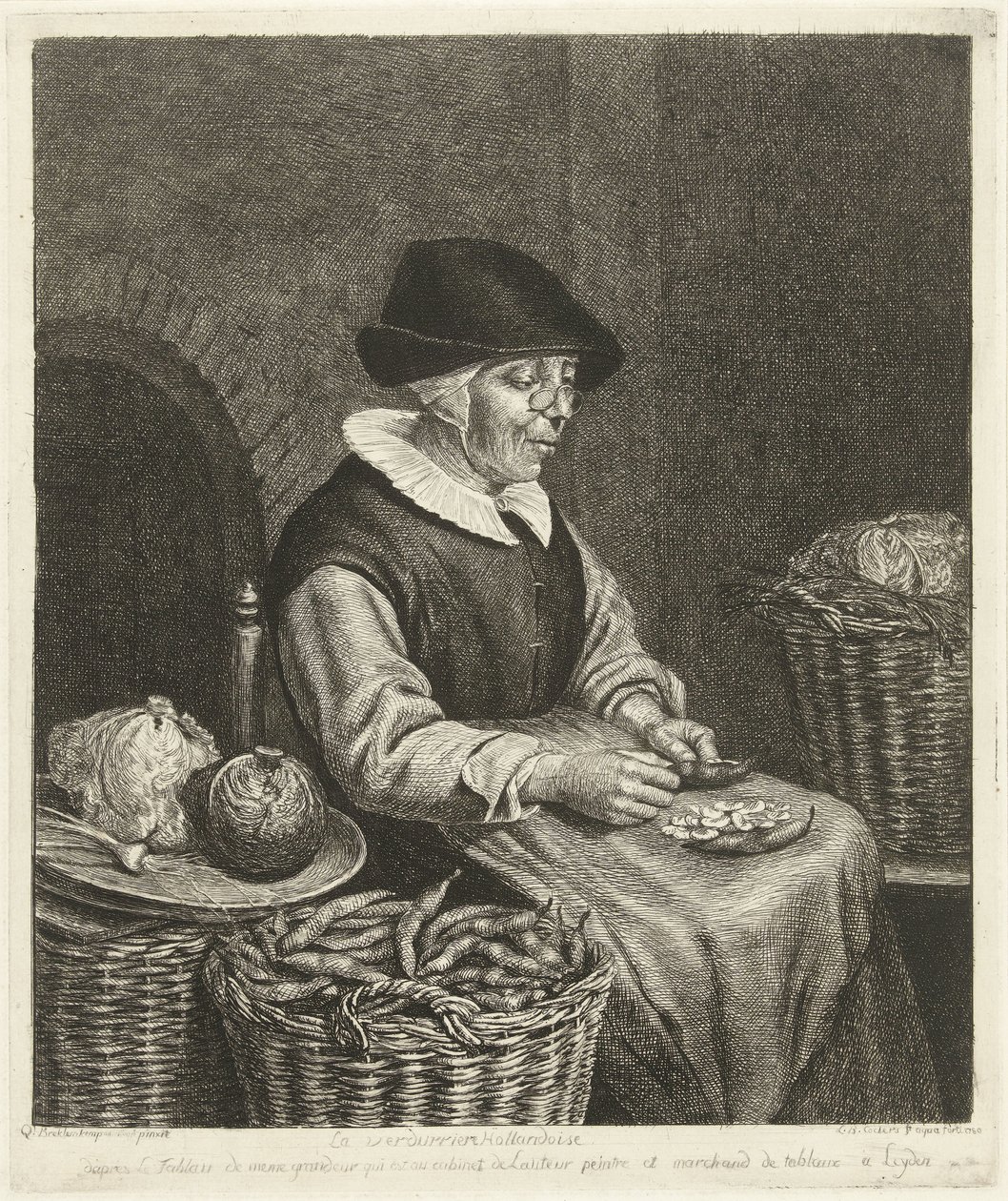 Anciana bombardeando frijoles de Louis Bernard Coclers