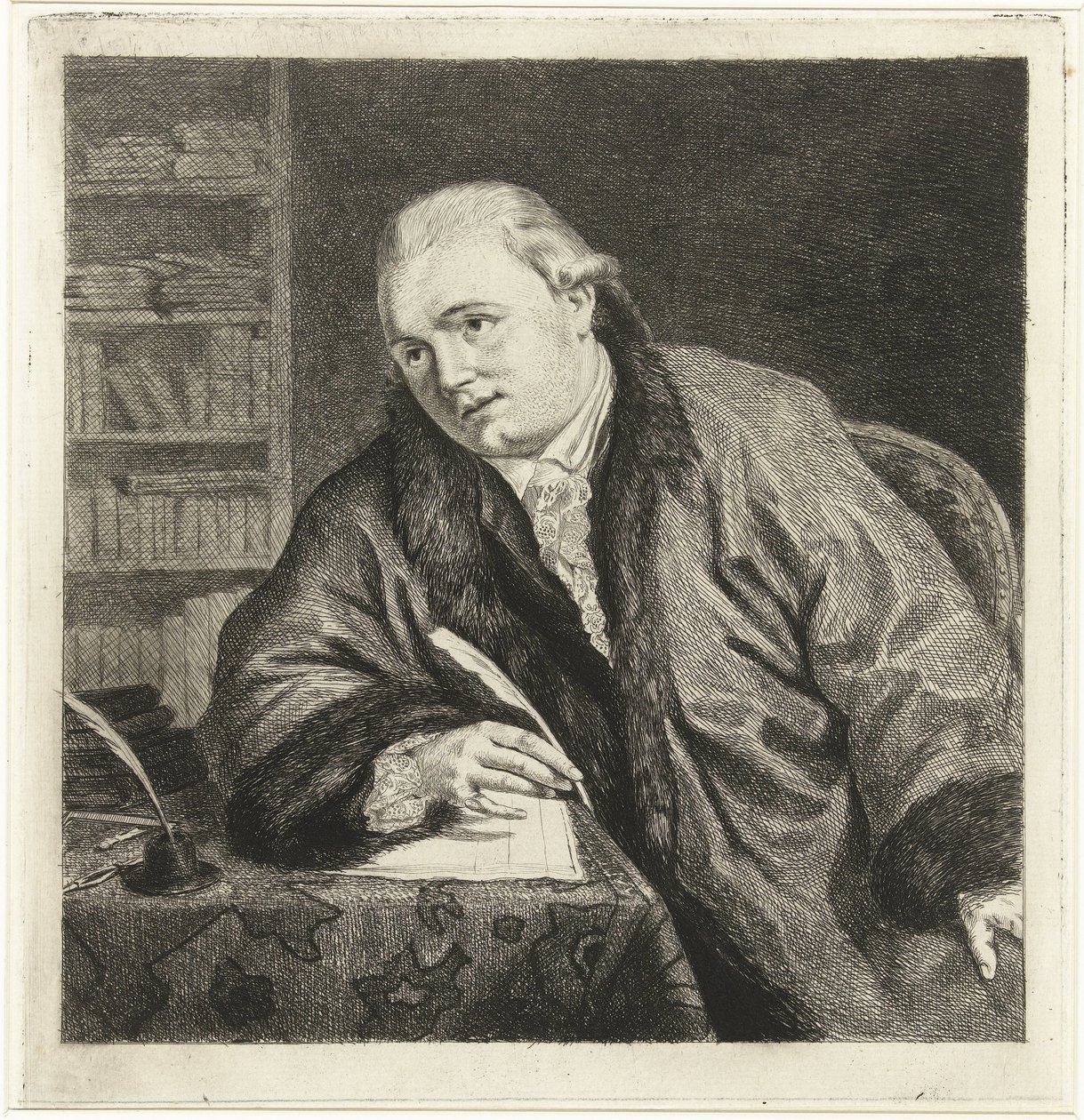 Retrato del compositor y grabador Johan Antoni Kauclitz Colizzi de Louis Bernard Coclers