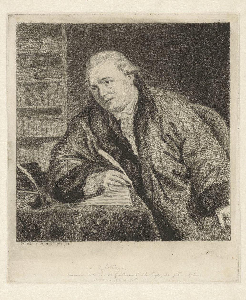 Retrato del compositor y grabador Johan Antoni Kauclitz Colizzi de Louis Bernard Coclers