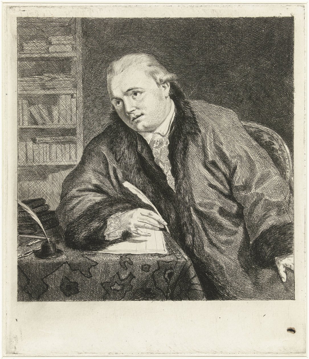 Retrato del compositor y grabador Johan Antoni Kauclitz Colizzi de Louis Bernard Coclers