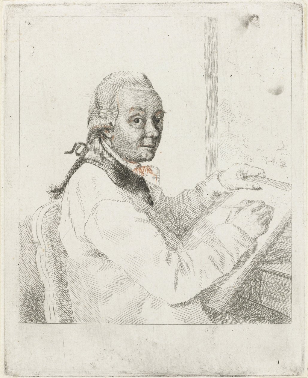 Retrato del artista Johannes Janson, dibujo de Louis Bernard Coclers