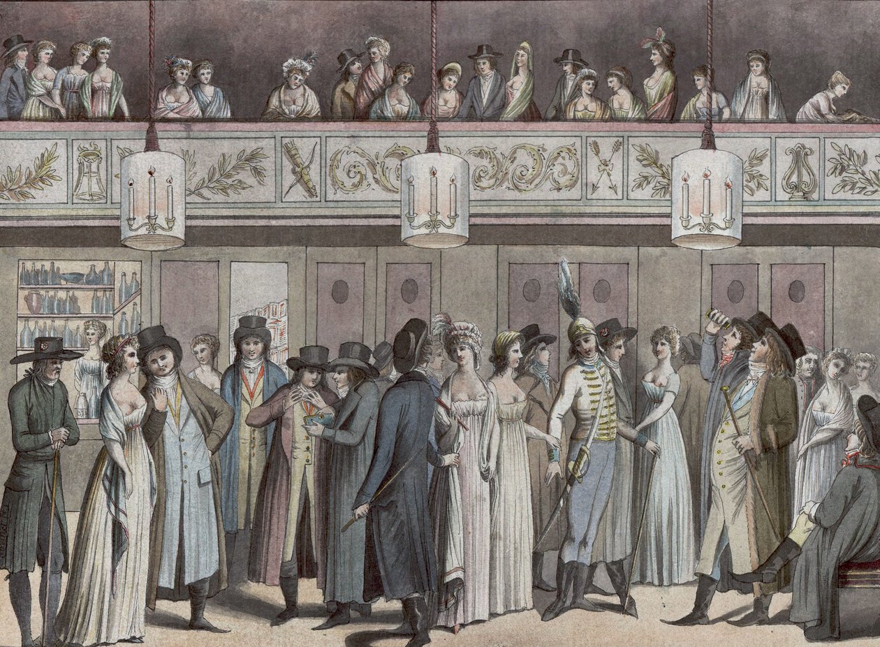 Vestíbulo del Teatro Montansier en el Palais-Royal. Colección Hippolyte Destailleur (1822-1893) de Louis Binet