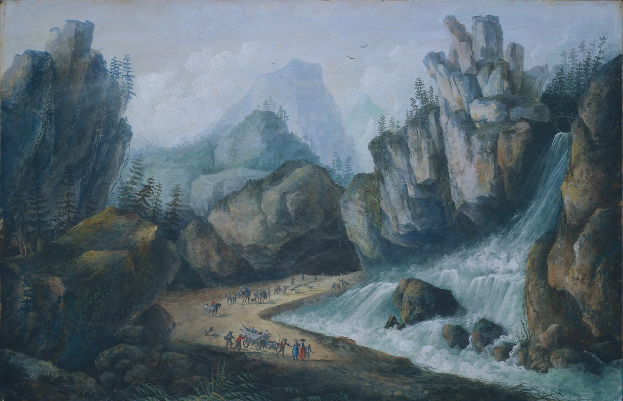 Torrent and Waterfall in the Alps de Louis Bélanger