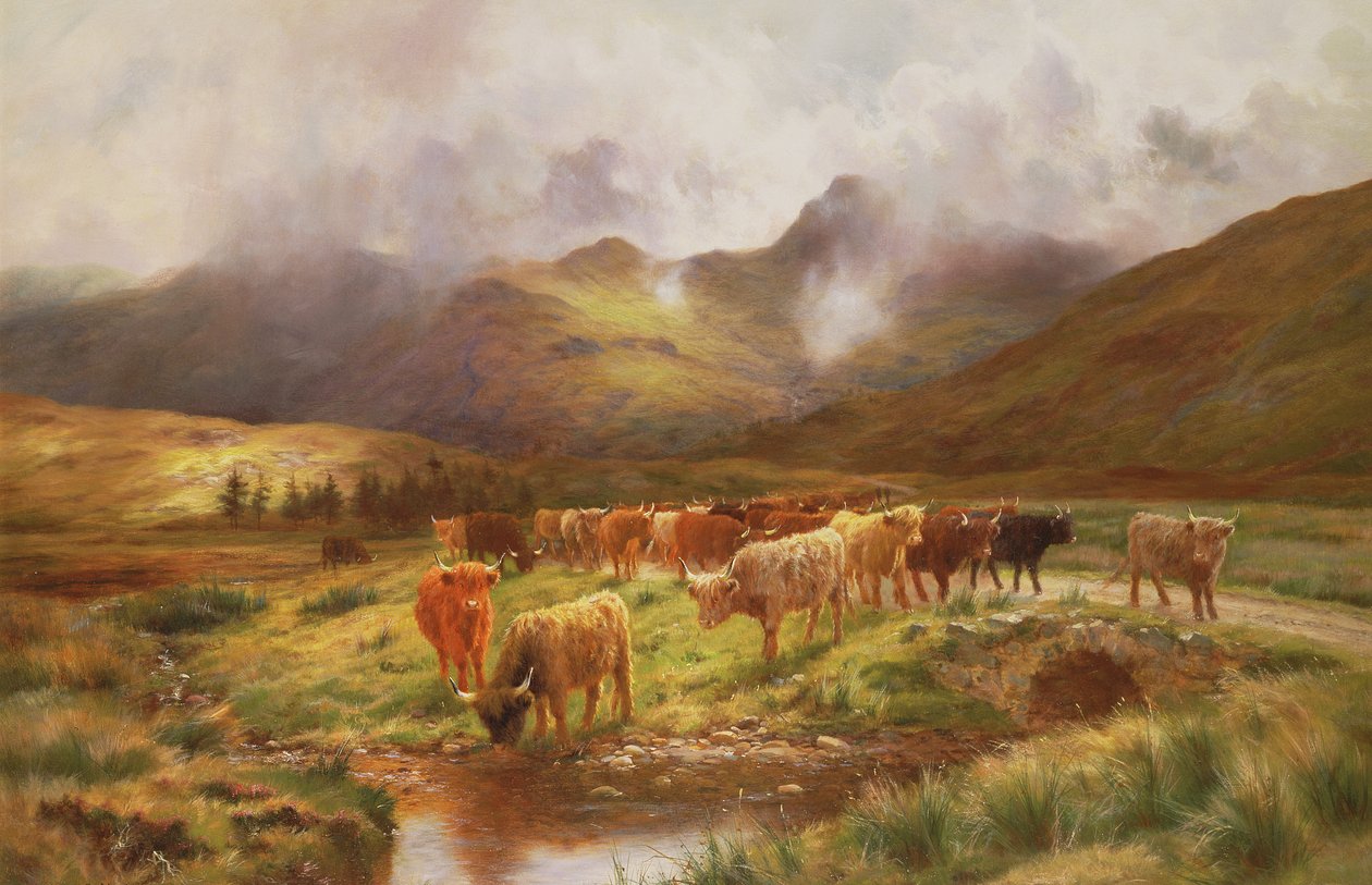 Una manada de las Tierras Altas en Strathfillan, Perthshire de Louis Bosworth Hurt