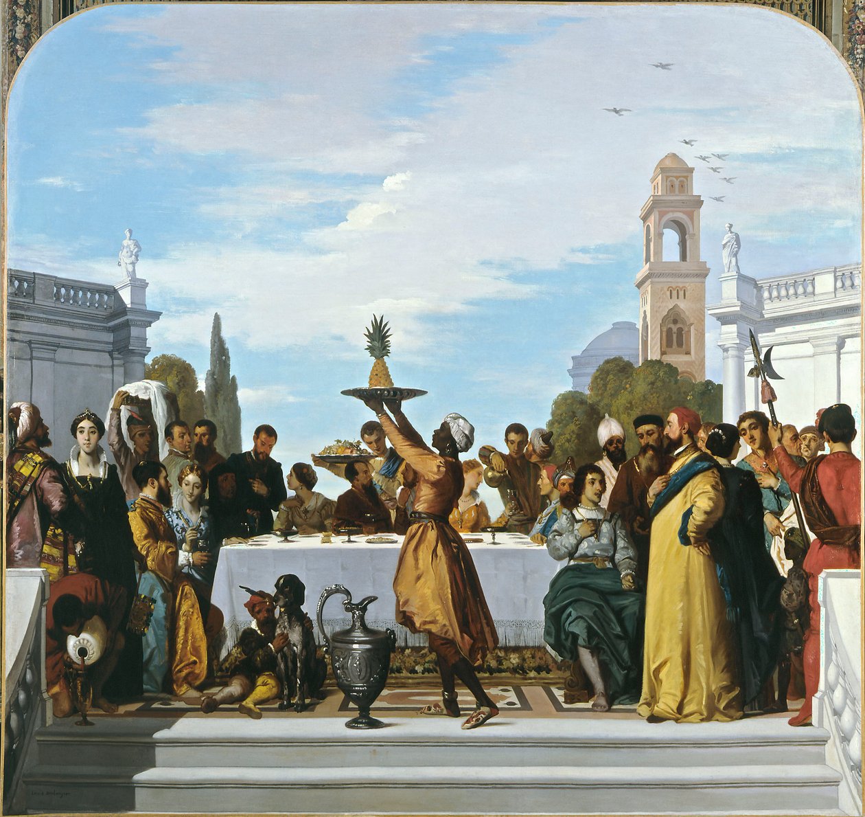 Festín de estilo veneciano, panel central de Louis Boulanger