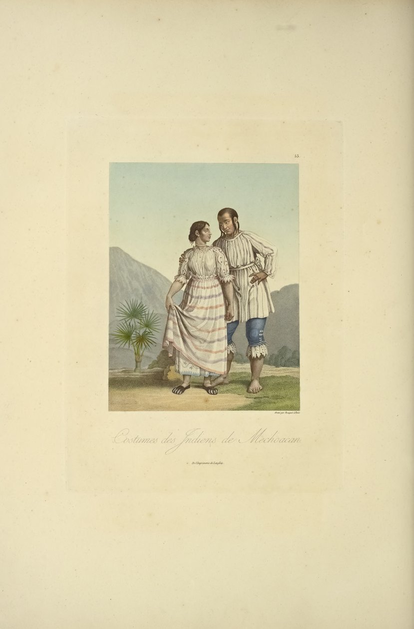 Trajes de los indios de Mechoacán, ilustración de 