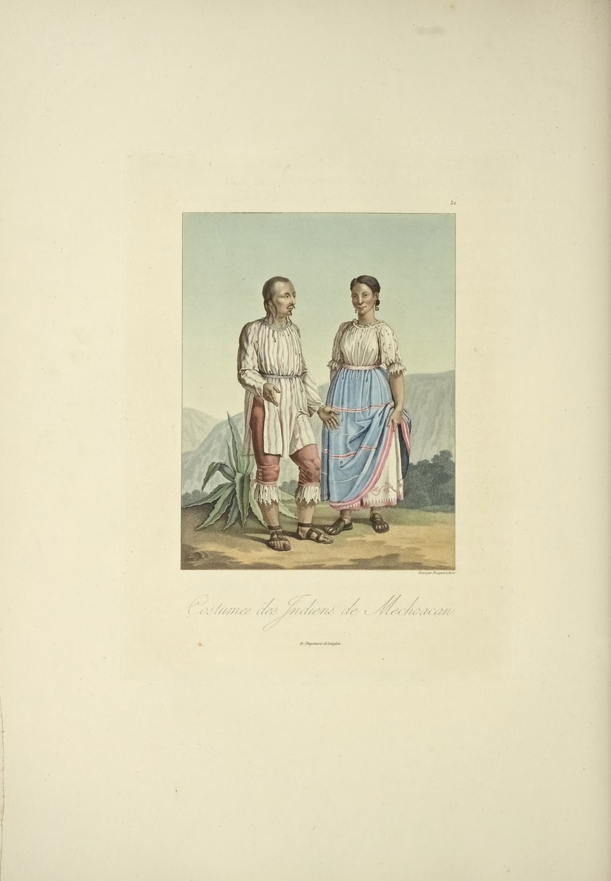Trajes de los indios Mechoacan, ilustración de 