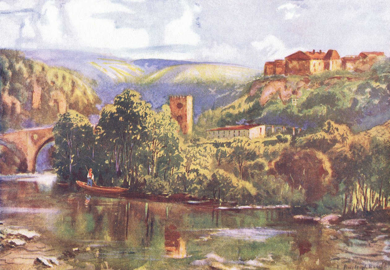 En el río Tajo, de Europa Pintoresca de Hutchinson publicada por Hutchinson & Son, c.1930 de Louis Burleigh Bruhl