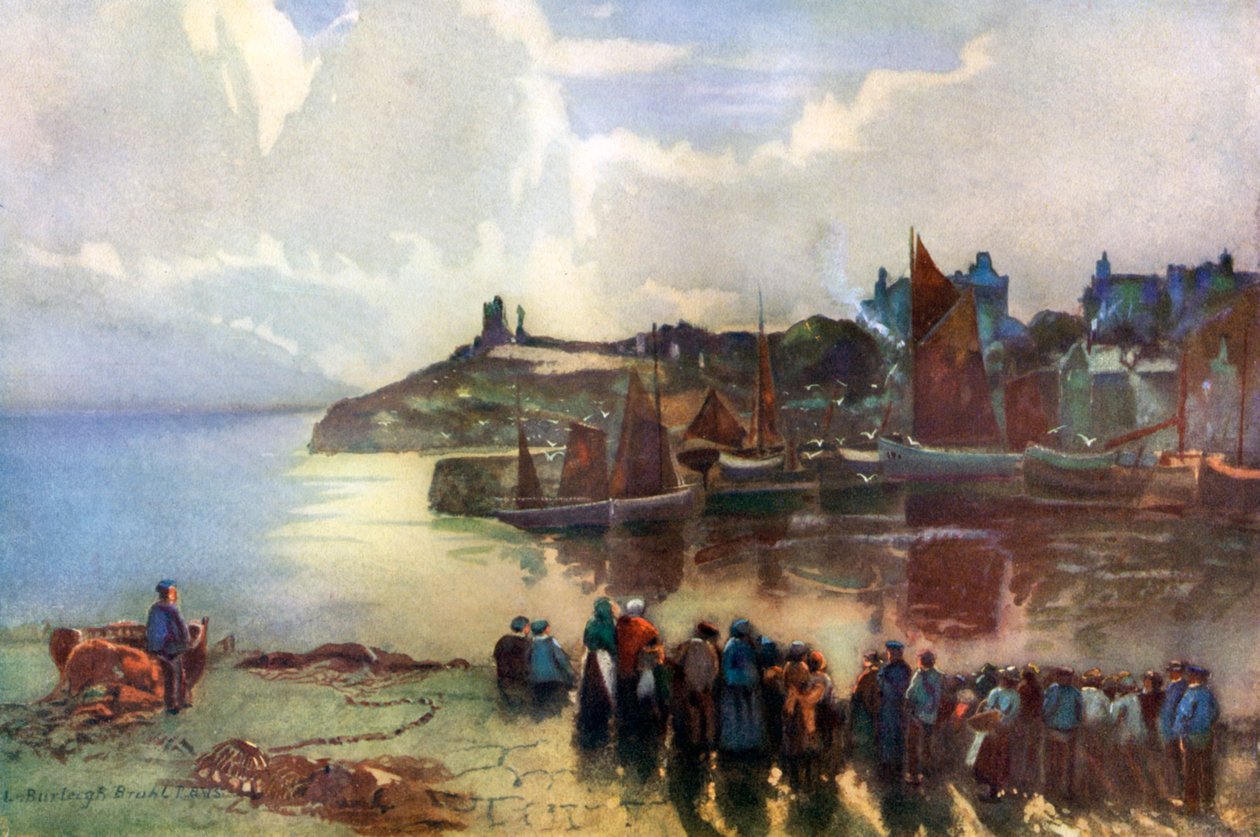 Castillo y puerto de Tenby, Pembrokeshire, Gales, 1924-1926 de Louis Burleigh Bruhl