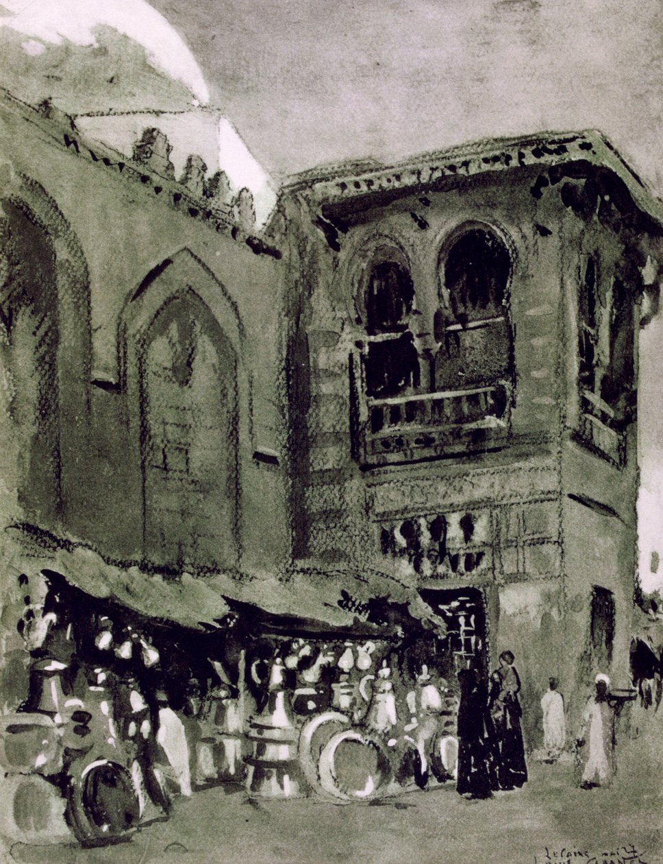 Comerciante de cobre, El Cairo, Egipto, 1928 de Louis Cabanes