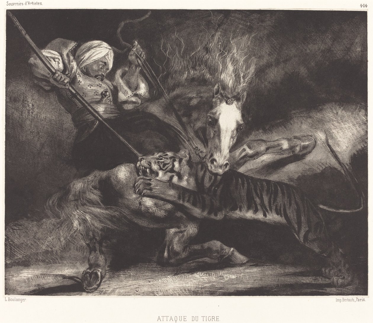 Ataque del tigre de Louis Candide Boulanger