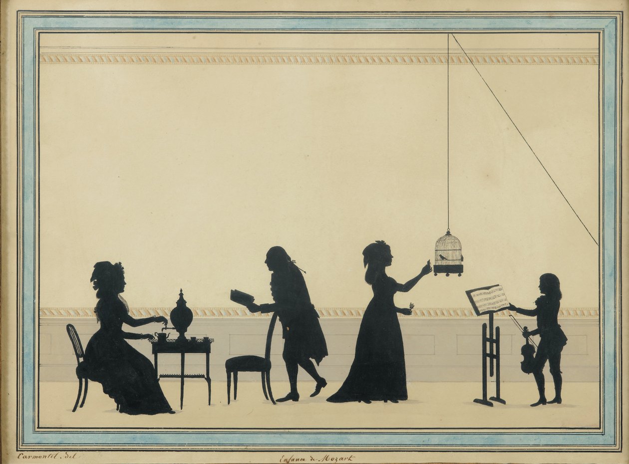 Familia Mozart, c. 1763 de Louis Carrogis dit Carmontelle
