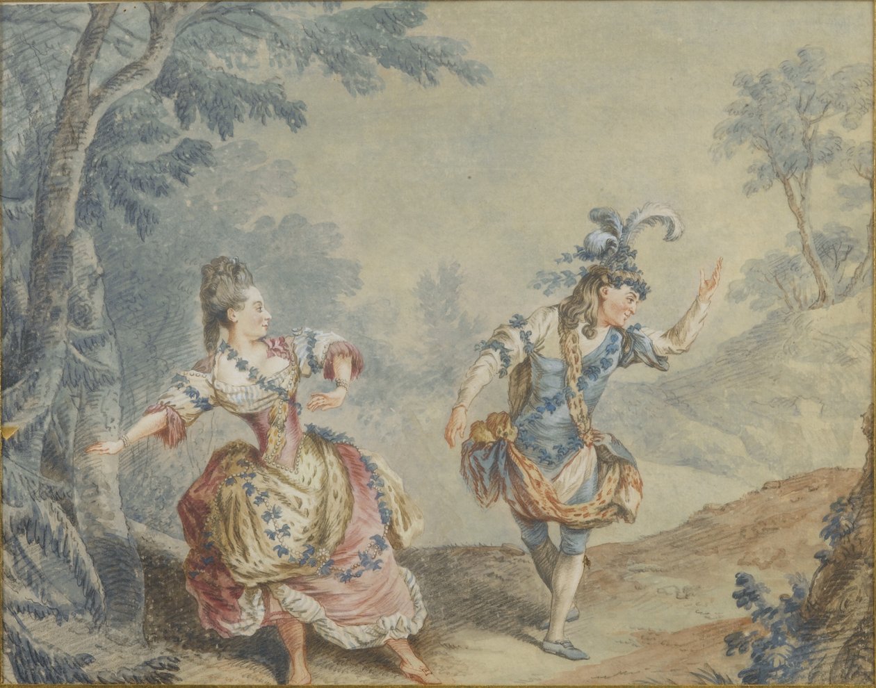Marie Allard y Jean Dauberval en el ópera-ballet Silvie de Louis Carrogis dit Carmontelle