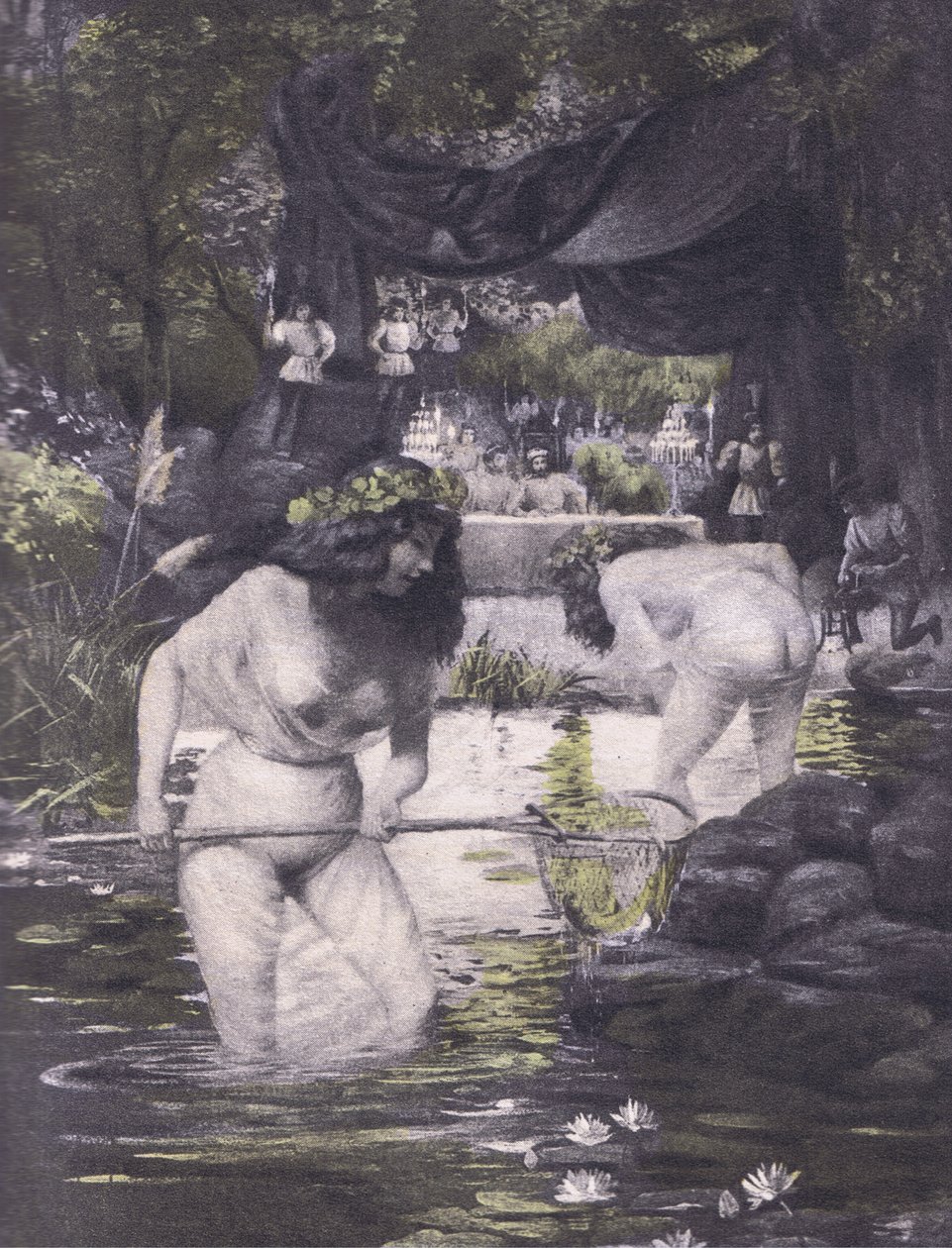 Ginerva e Isotta, ilustración del Decamerón de Boccaccio publicado por Navarre Society 1930