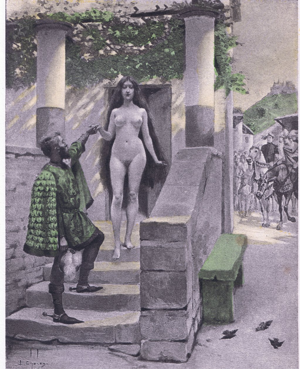 Griselda, ilustración del Decamerón de Boccaccio de Louis Chalon