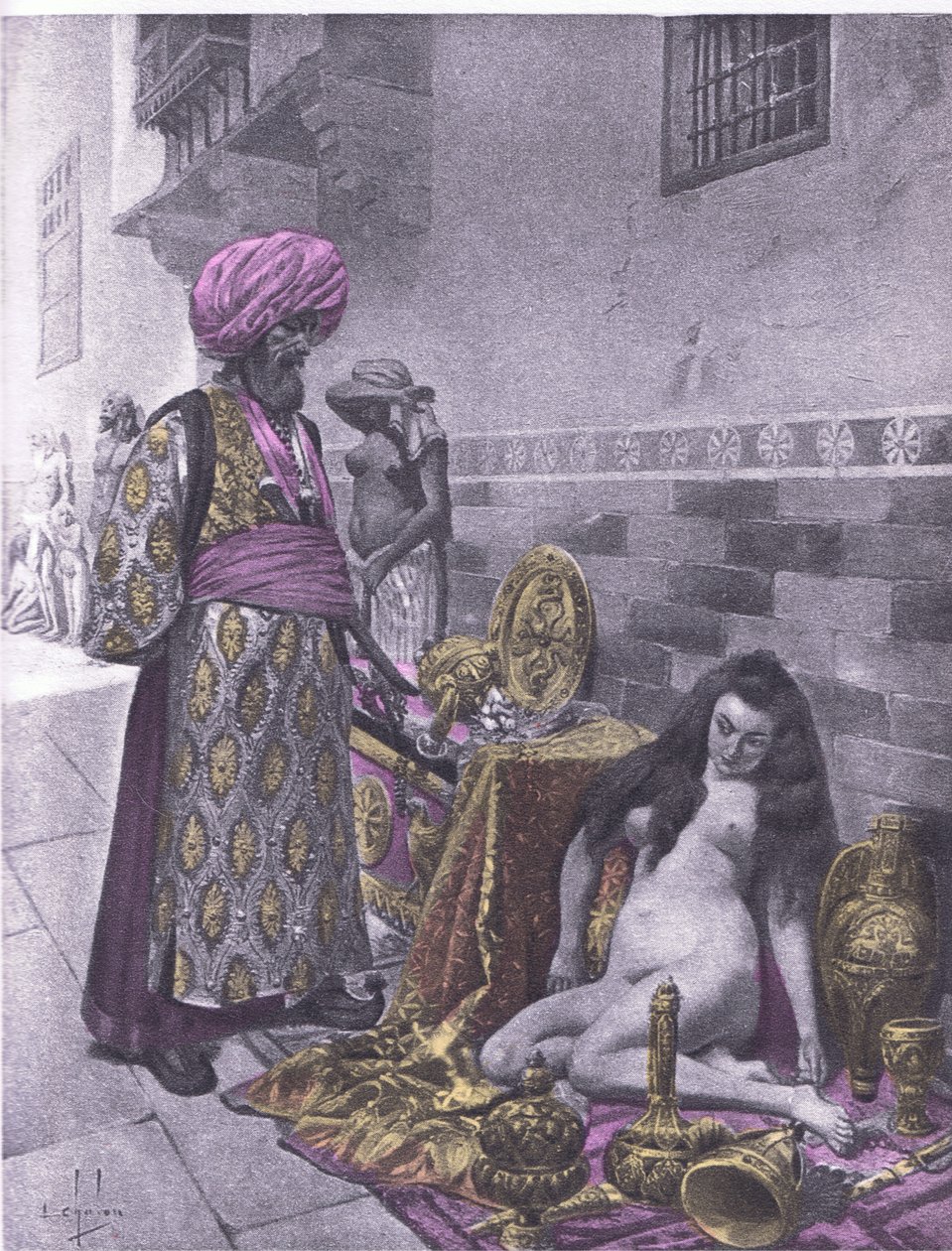Osbech y los cautivos, ilustración del Decamerón de Boccaccio publicado por Navarre Society 1930