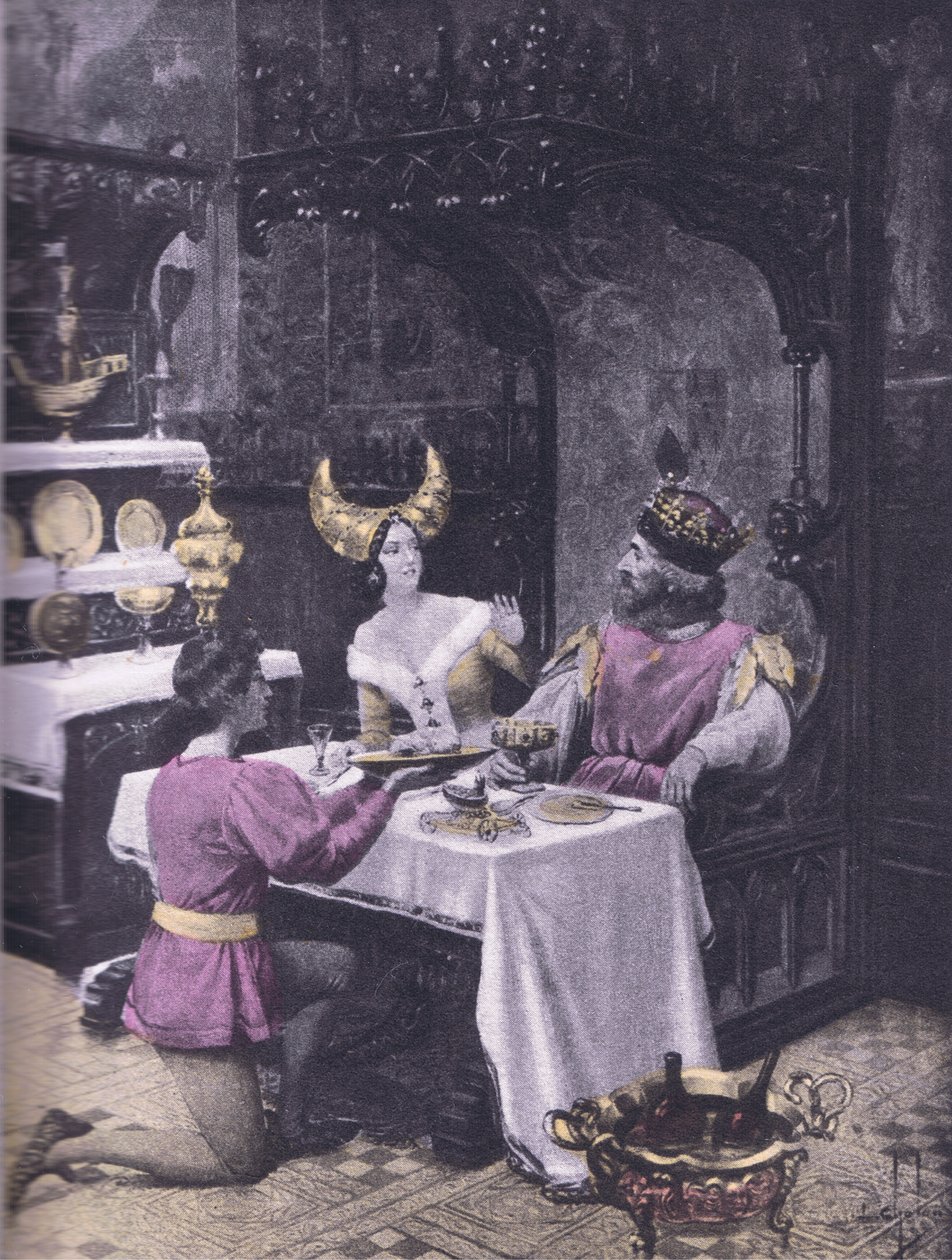 La cena de las gallinas, ilustración del Decamerón de Boccaccio de Louis Chalon