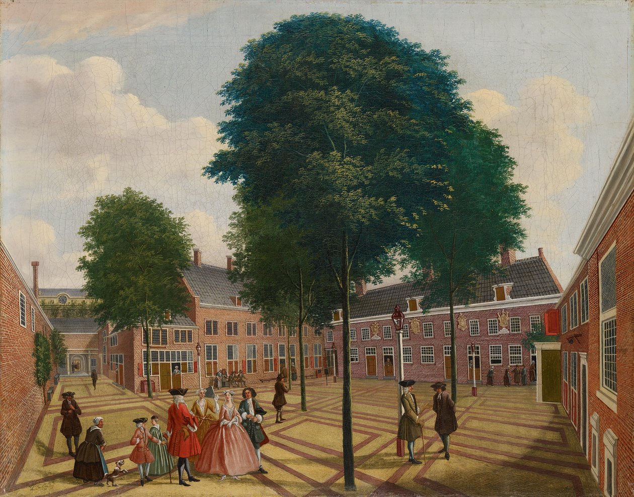El gran patio del hogar de leprosos, 1735 de Louis Chalon