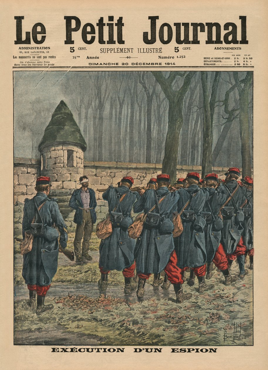 Ejecución de un espía, ilustración de portada de 