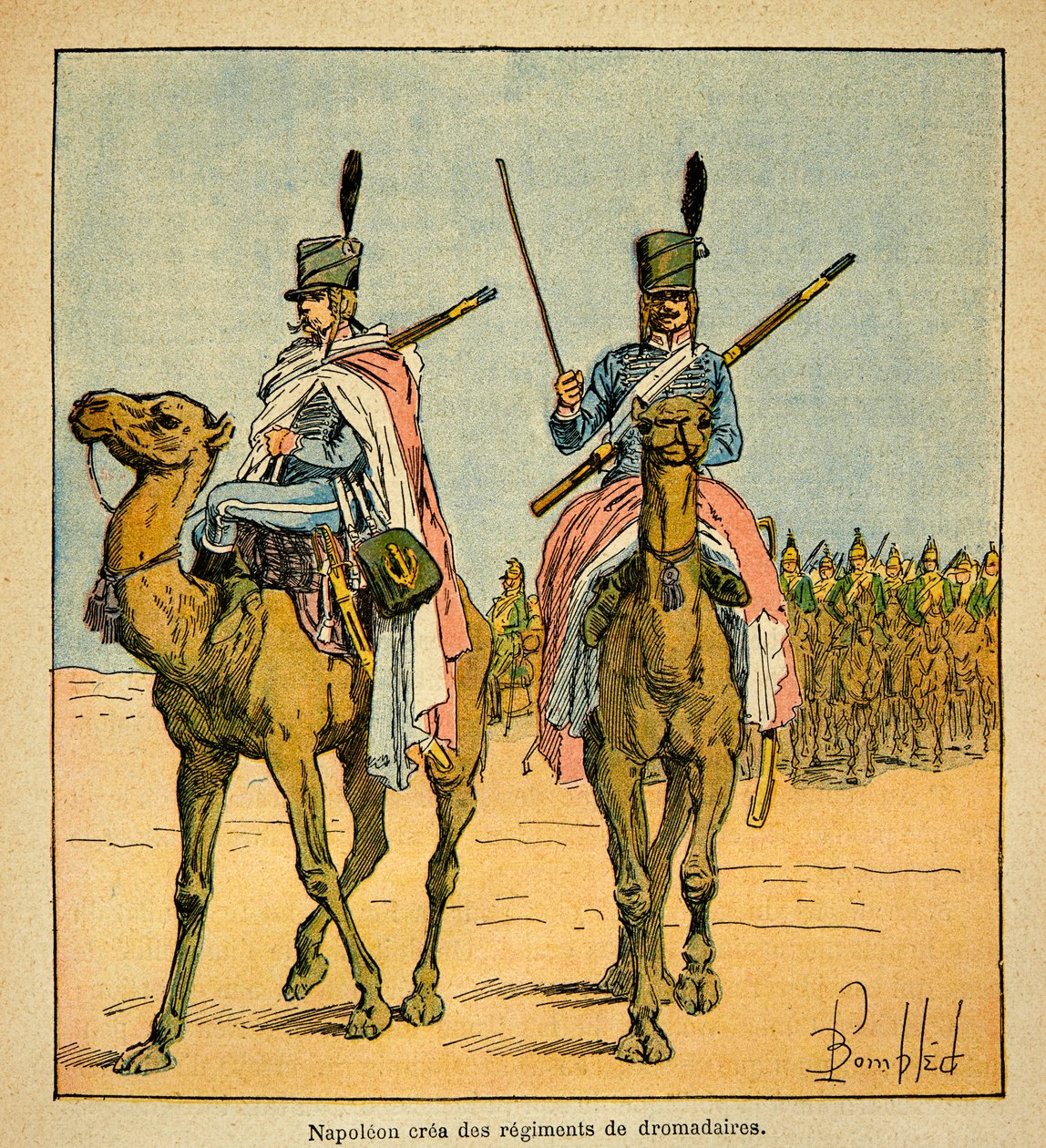Durante la campaña egipcia, Napoleón Bonaparte creó regimientos de camellos, del libro 