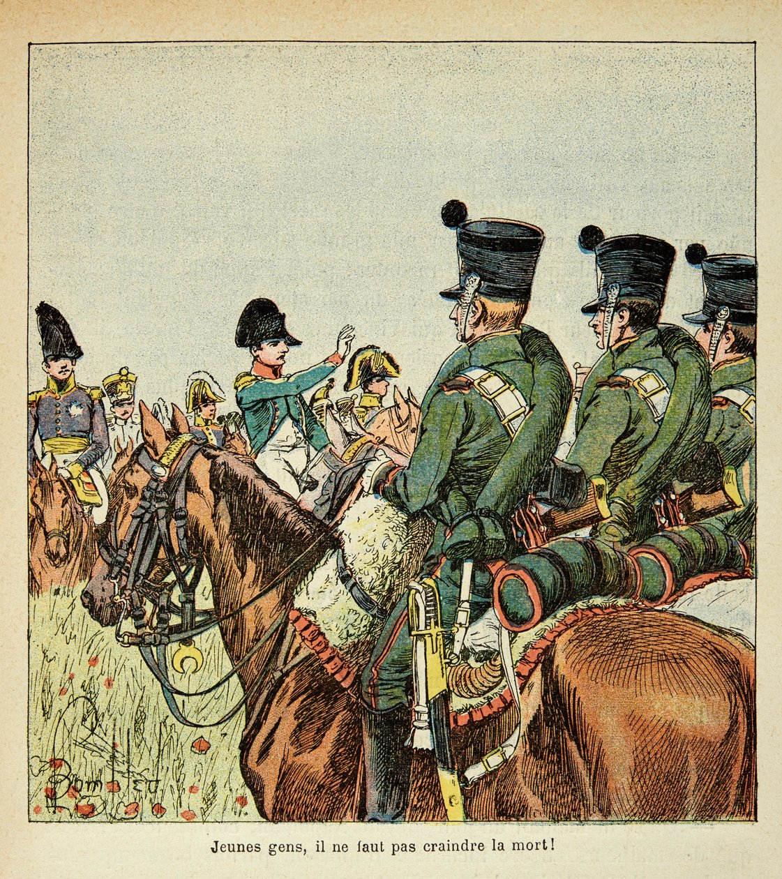 Napoleón arenga a las tropas, del libro 