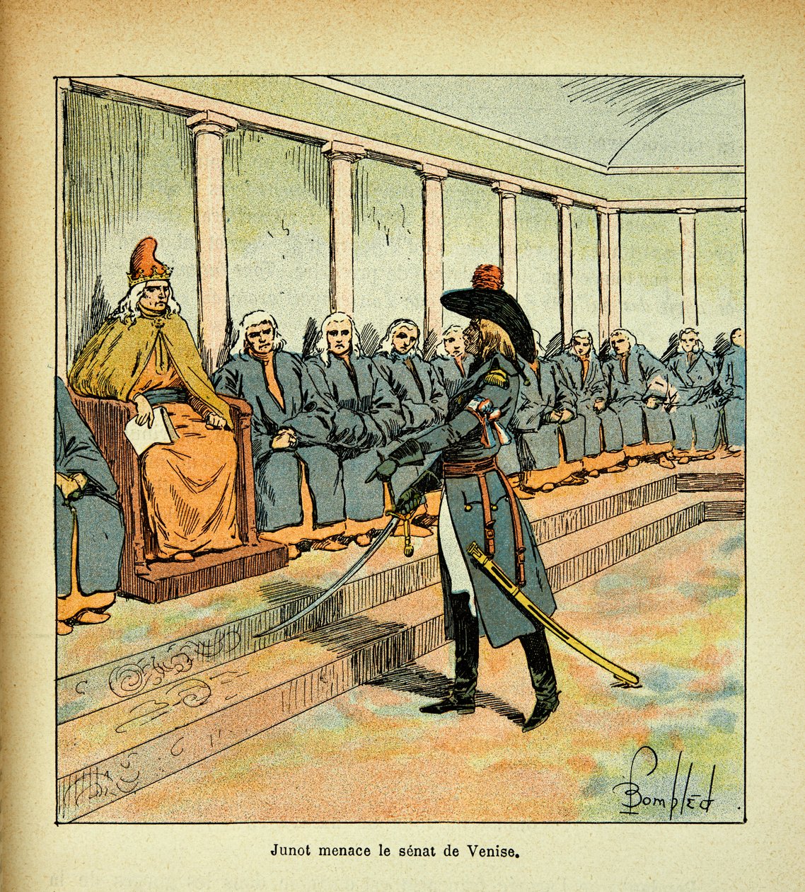 Ilustración de Louis Bombled del libro “El Memorial de Santa Helena” de Emmanuel de Las Cases: Junot (Jean Andoche Junot, Duque de Abrantes, conocido como La Tempête) de Louis Charles Bombled