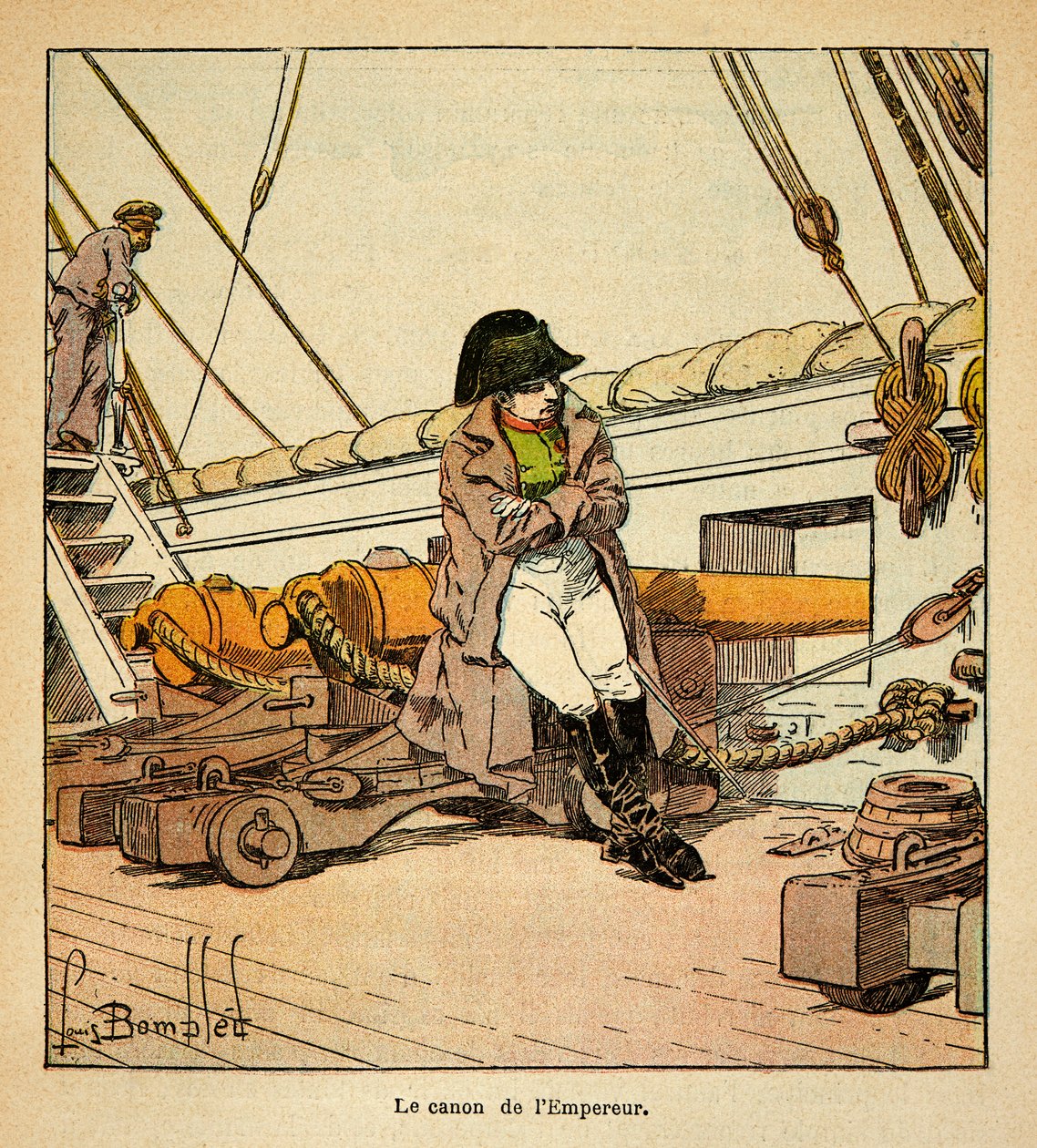 El emperador Napoleón a bordo del Northumberland en 1815, de la colección privada de Louis Charles Bombled