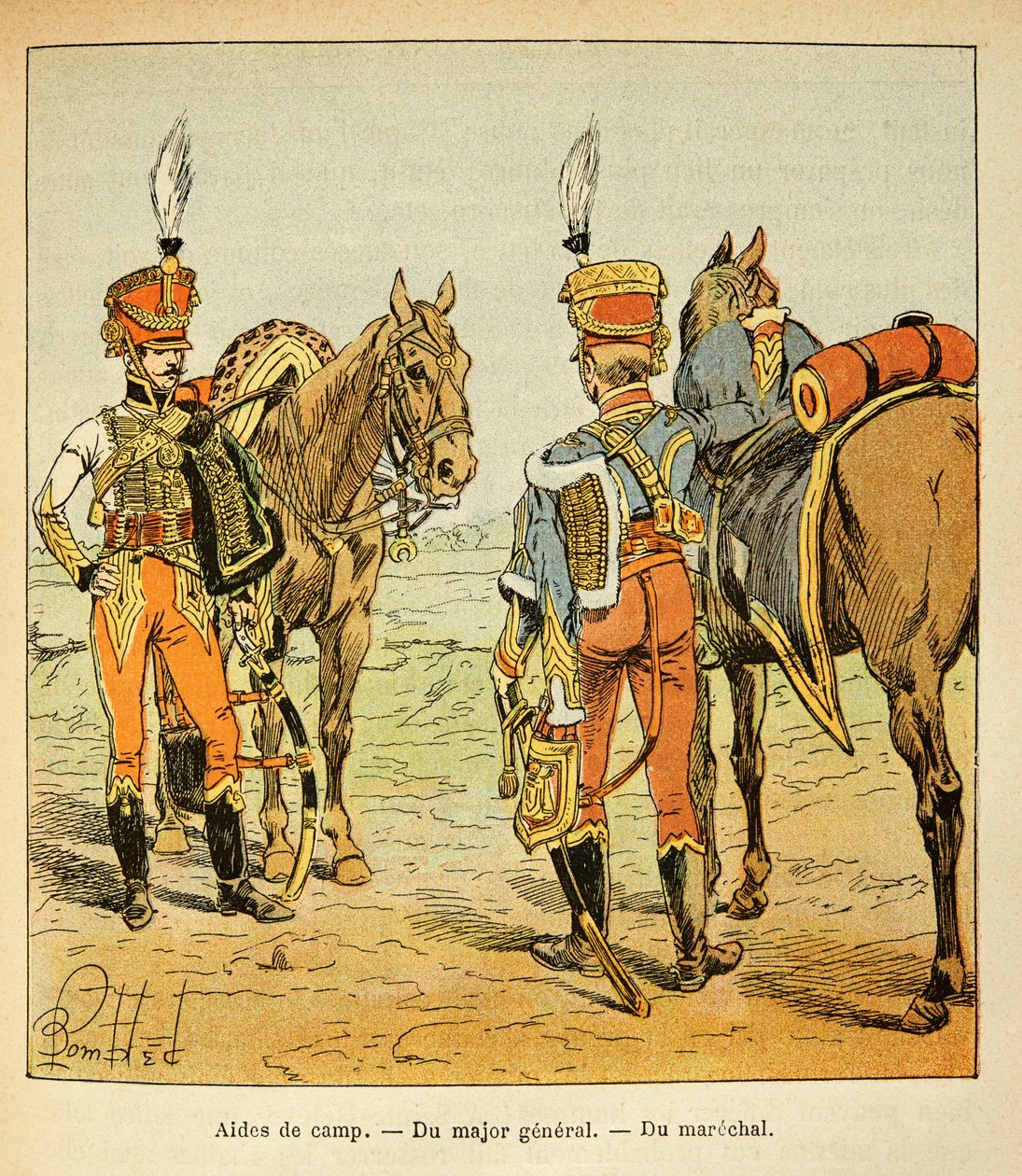 Ilustración de Bombled Louis (1862-1927) del libro “El Memorial de Santa Elena” de Conde Emmanuel de Las Cases (1766-1842): Ayudante de campo del gran ejército: del mayor general y del mariscal, Colección privada de Louis Charles Bombled