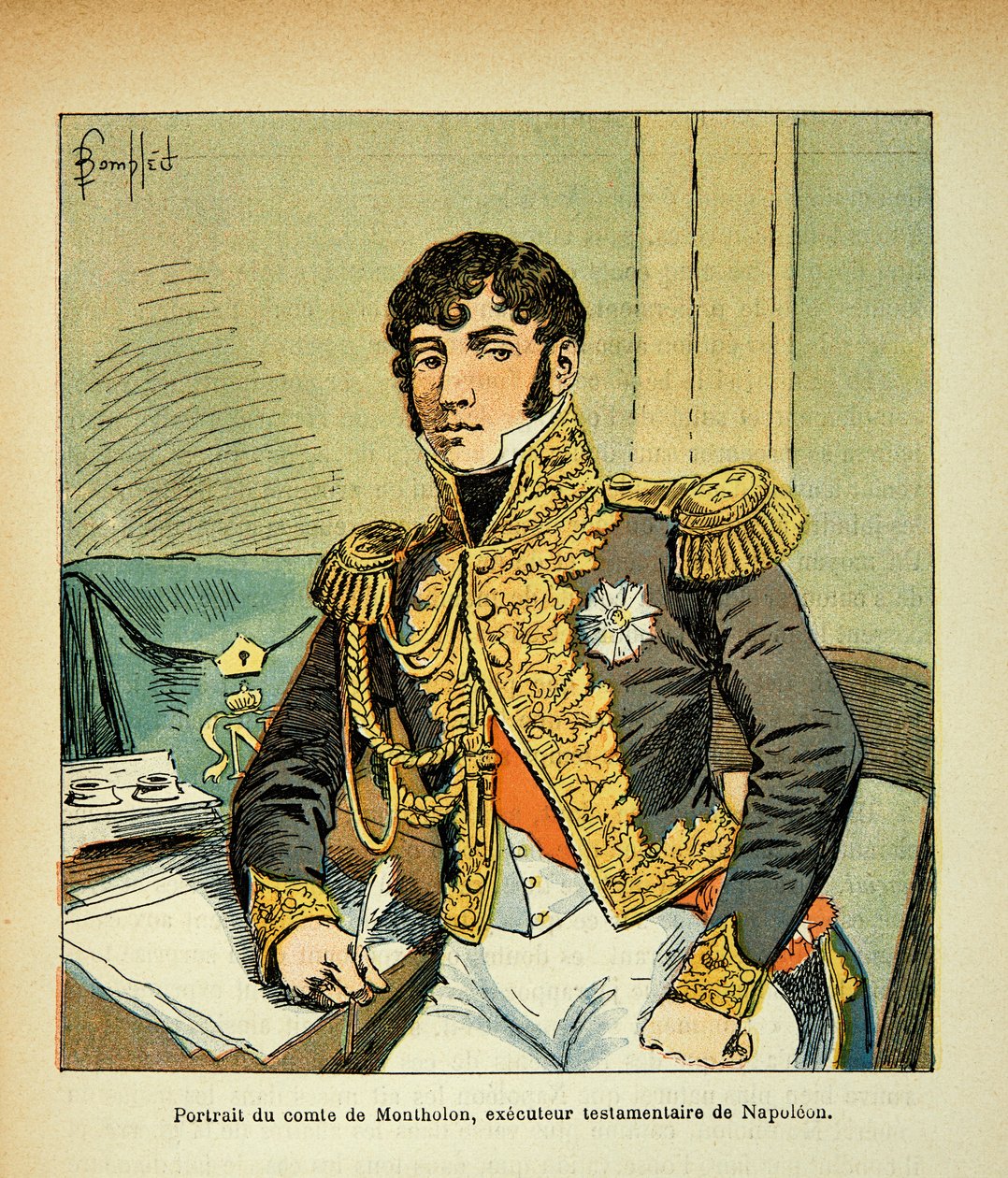 Retrato del conde Charles Tristan de Montholon (1783-1853), ejecutor del emperador Napoleón, de la colección privada de Louis Charles Bombled