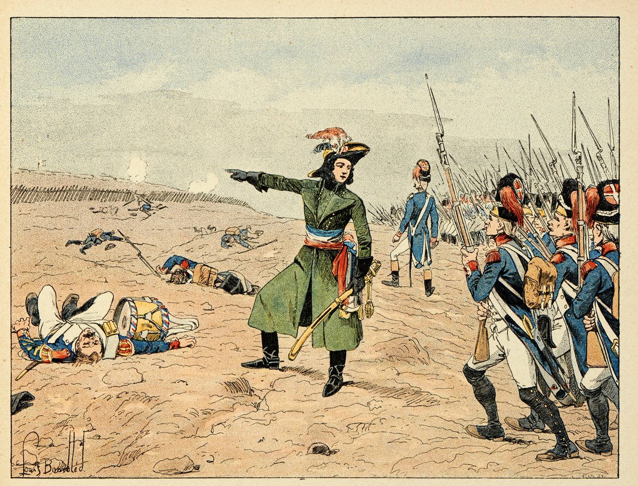 Ilustración del libro “Los héroes del siglo”, relatos anecdóticos de Dick de Lonlay e ilustrados por Louis Bombled (1862-1927) de Louis Charles Bombled