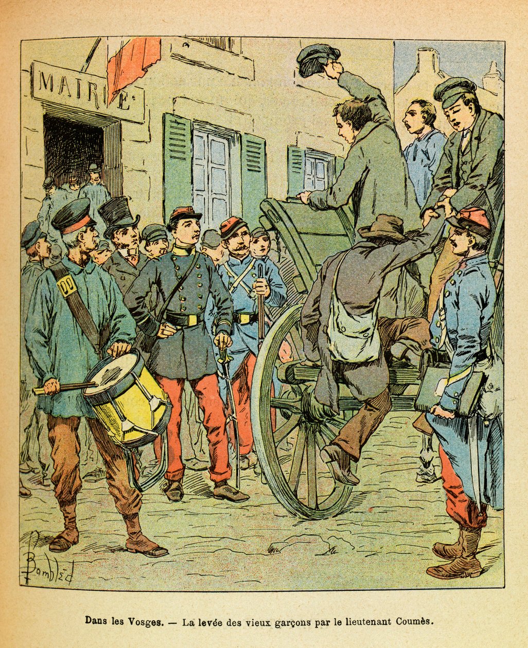 El ejército del Este: En los Vosgos, el ascenso de los viejos chicos por el teniente Coumes siguiendo las órdenes del gobierno de Tours de Louis Charles Bombled