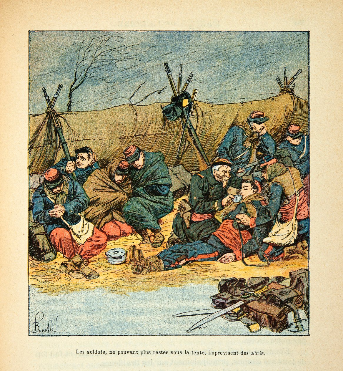 El ejército del Loira (Guerra Franco-Alemana; campaña de 1870-1871): Soldados franceses durante la retirada en pleno invierno de 1870 de Louis Charles Bombled