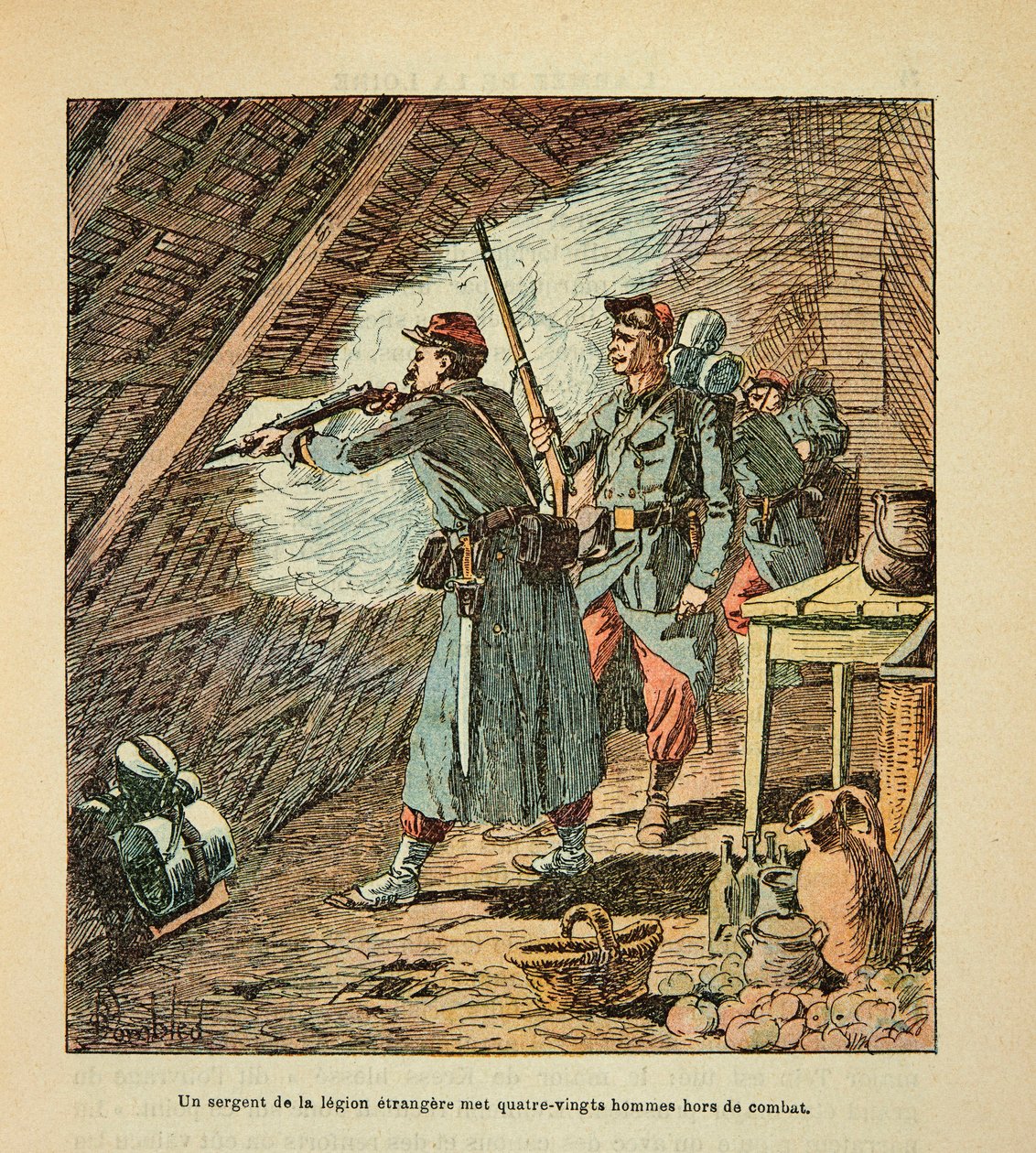 El Ejército del Loira por Eugene Sergent, conocido como Grenest, ilustrado por Louis Bombled (1862-1927) (Guerra Franco-Prusiana; campaña de 1870-1871): Batalla de Orleans el 11 de octubre de Louis Charles Bombled