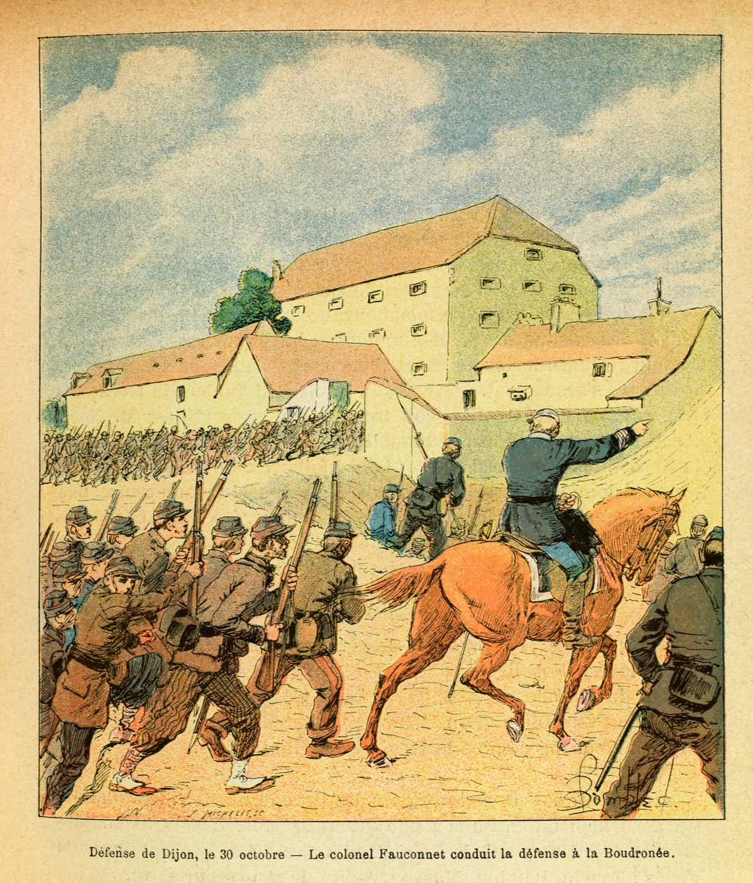 El ejército oriental de Eugene Sergeant, conocido como Grenest, ilustrado por Louis Bombled: defensa de la ciudad de Dijon el 30 de octubre de Louis Charles Bombled