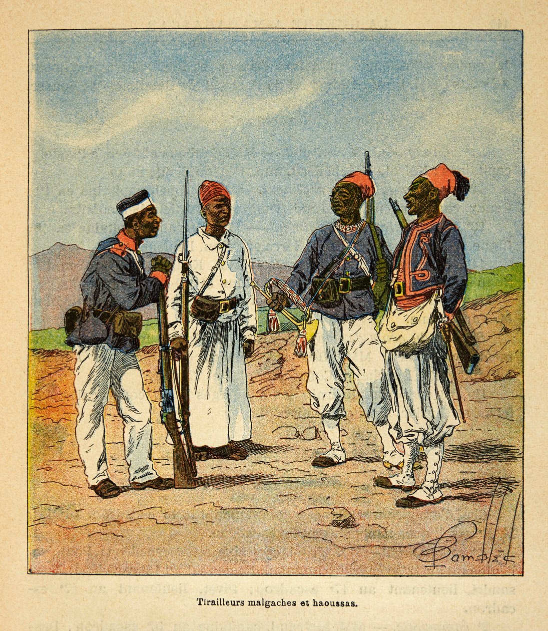 La guerra en Madagascar: Tiradores malgaches y haoussas de Louis Charles Bombled