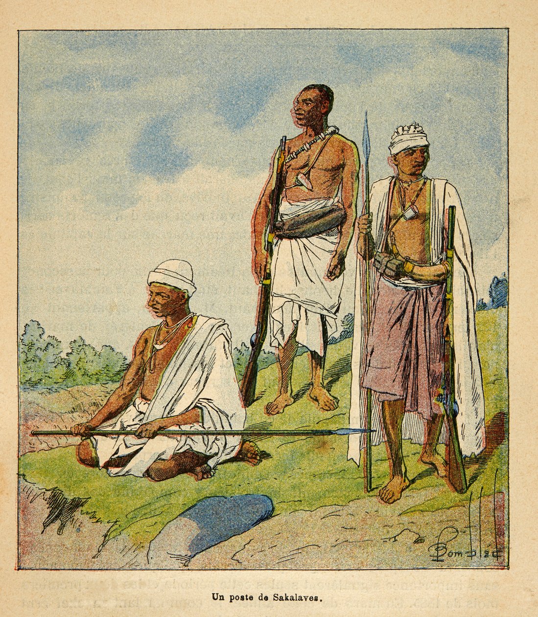 La Guerra en Madagascar-Historia Anecdótica de las Expediciones Francesas de 1885-1895: Guerreros Sakalavas de Louis Charles Bombled