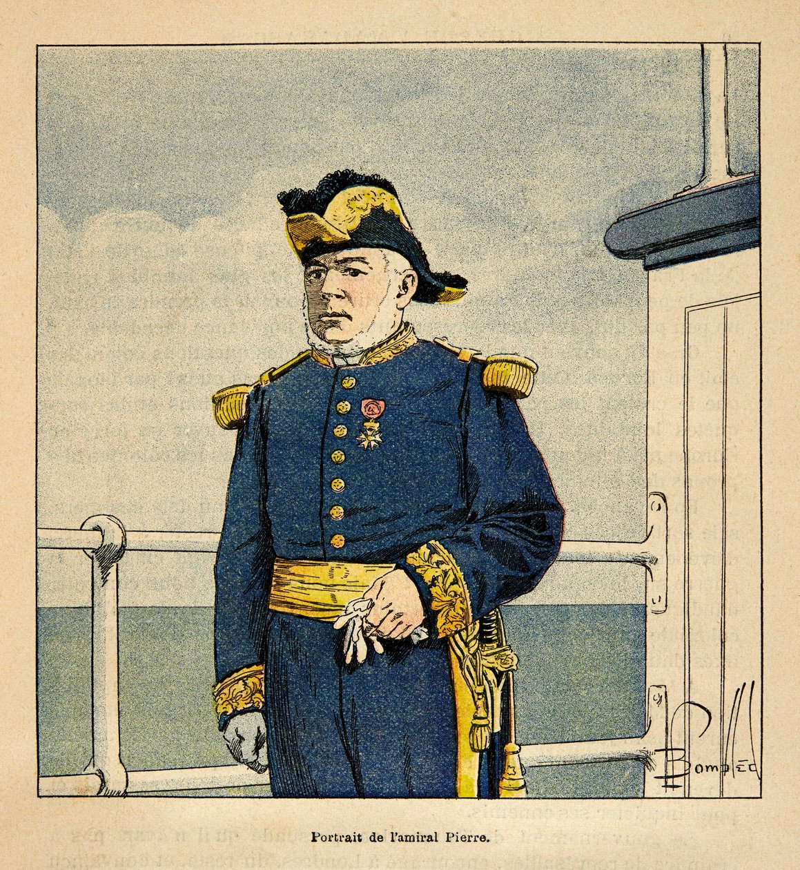 La guerra en Madagascar: Retrato del almirante Pierre (1827-1883) de Louis Charles Bombled