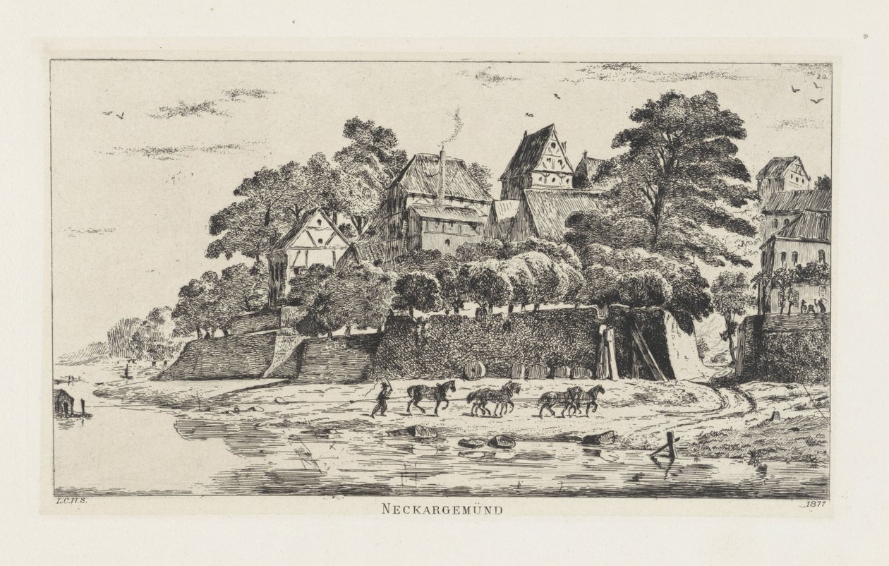 Vista de Neckargemünd (Baden-Wurtemberg) Neckargemünd (título sobre el objeto) de Louis Charles Hora Siccama