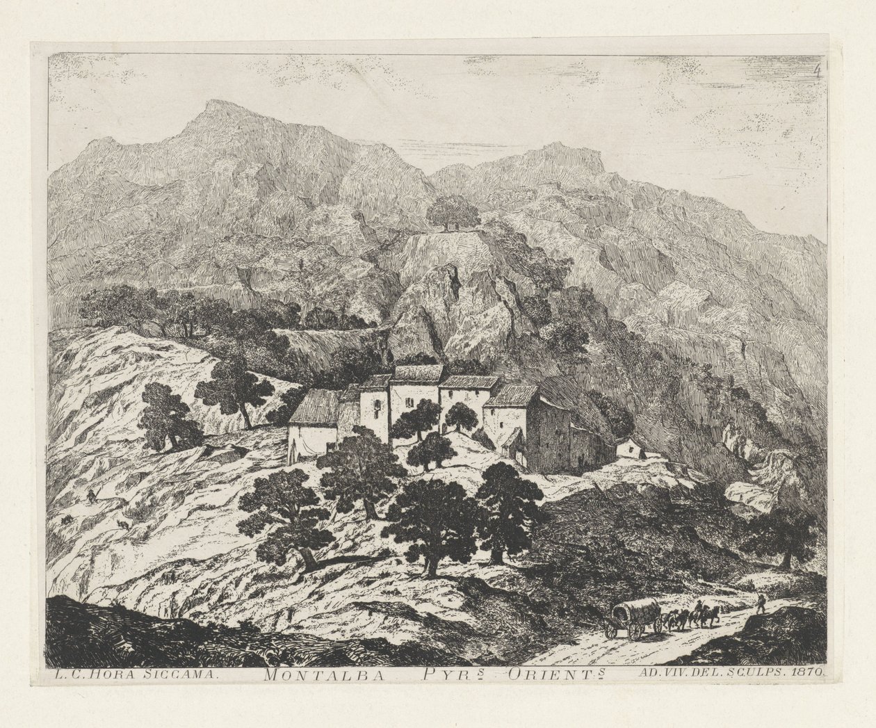 Montalba-le-Château (Frankrijk) Montalba Pyr[eneas]s. orient[ale]s (título sobre objeto) de Louis Charles Hora Siccama