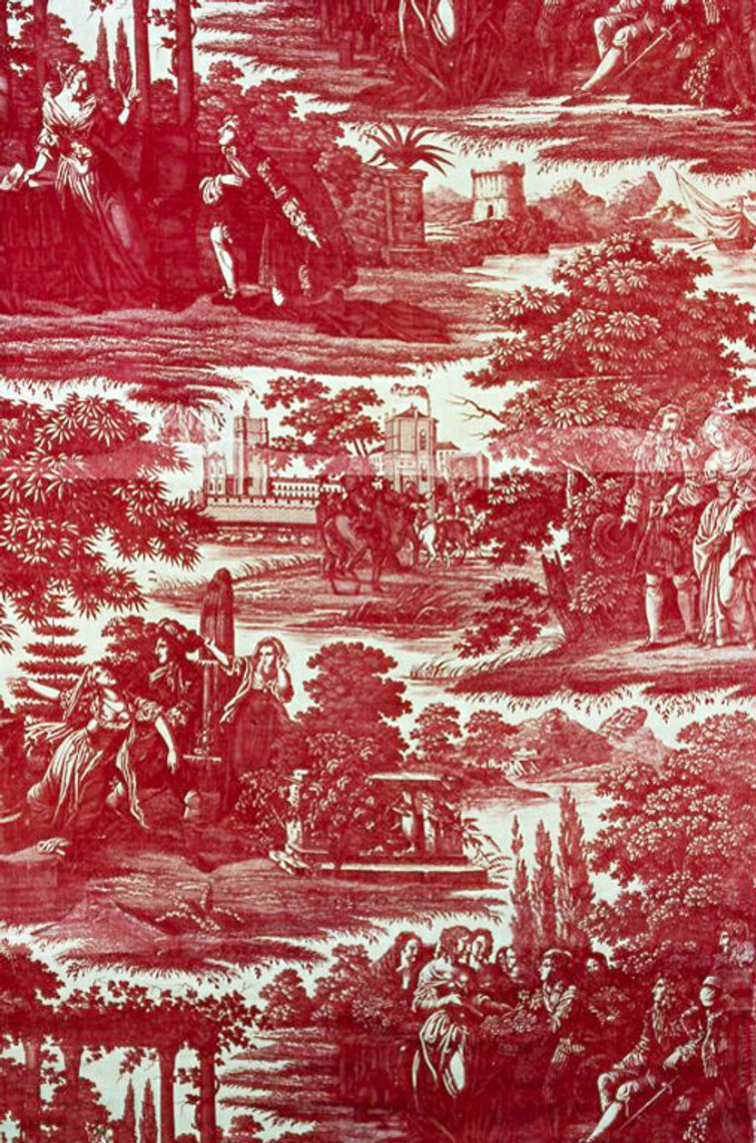 Luis XIV y Mademoiselle de La Vallière (Tela para amueblar) de Louis Charles Ruotte