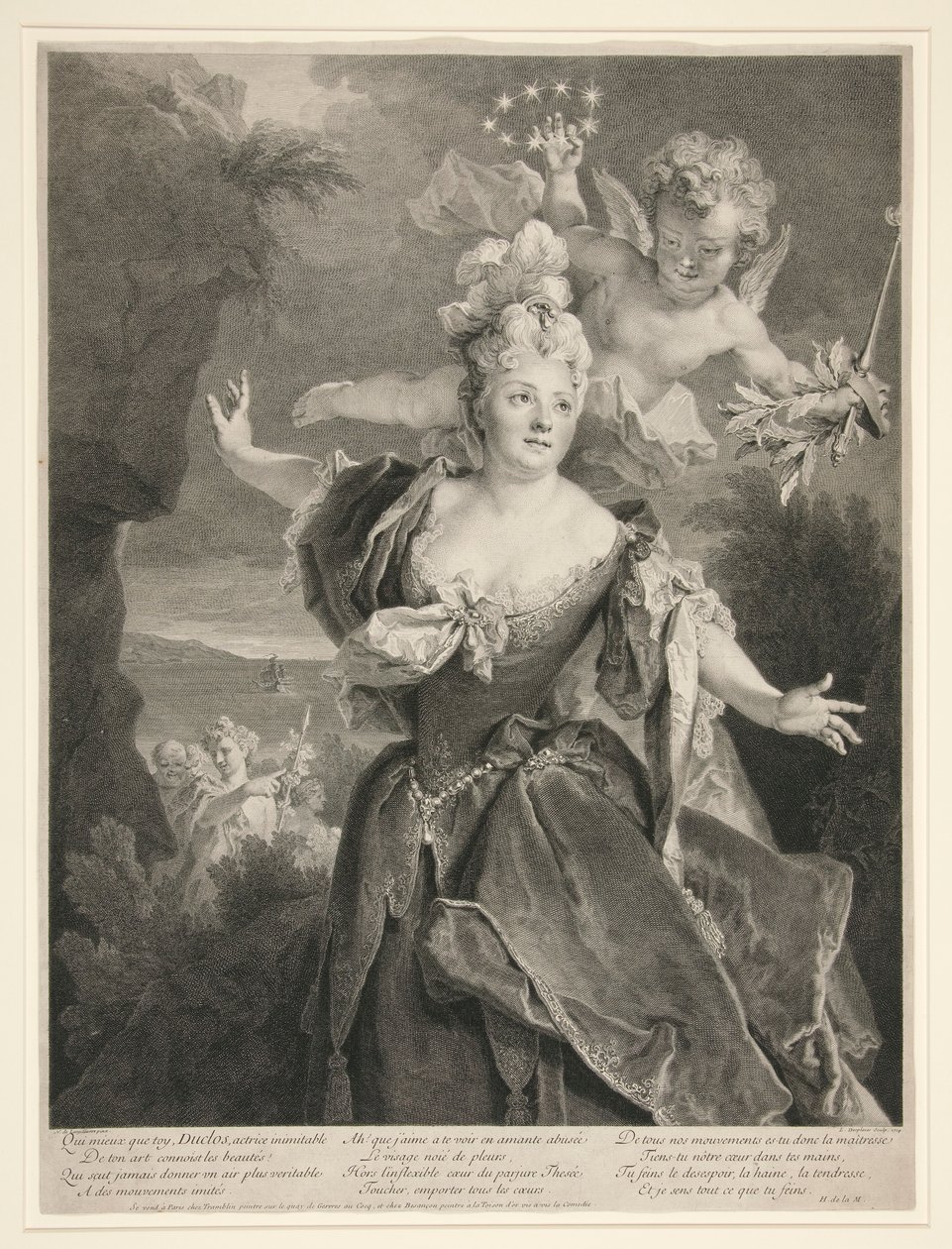 Retrato de Marie Anne de Chateauneuf (llamada Duclos) de Louis Desplaces