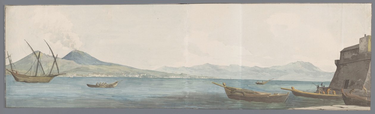 Vista del Vesubio y de la costa de Portici desde el Castillo del Ovo
Vista del Vesubio y la costa de Portici, tomada desde la esquina del Castel de l